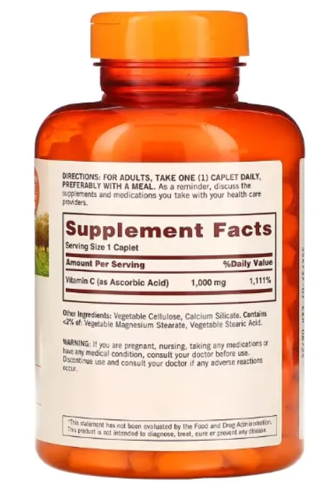 Vitamina C 1000mg, 300 Cápsulas, Sundown