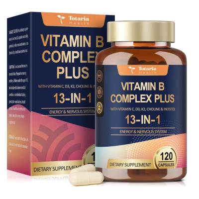 Complexo de Vitaminas B Plus 13 em 1, Energia, Nervos, Imunidade, 120 Capsulas, Totaria Health