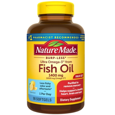 Omega 3, Fish Oil 1400mg, 90 Cápsulas Sabor de Limão, Nature Made