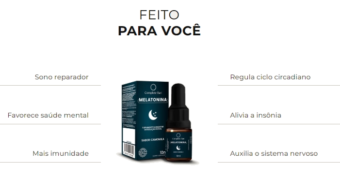 Melatonina 0,210mcg, 10ml Sabor Camomila, Complete Bari