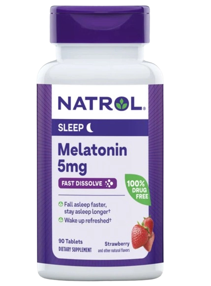 Melatonina 5mg, Sublingual, Fast Dissolve, 90 comprimidos, Natrol