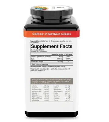 Colágeno + biotina 6000mg, 390 Comprimidos, Youtheory