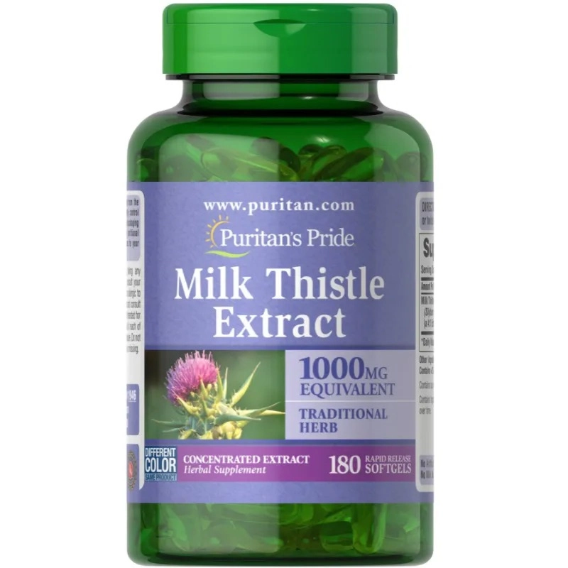 Milk Thistle, 1000mg, 180 cápsulas, Puritan's Pride
