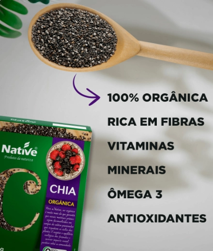 Chia Orgânica, 180g, Native 