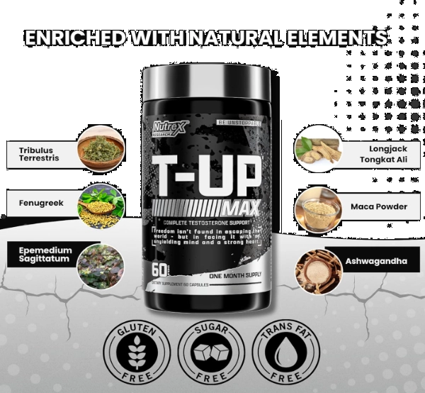 T-UP Suporte para Desempenho e Recuperação, 60 Cápsulas, Nutrex