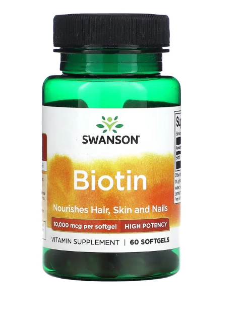 Biotina, 10000mcg, 60 Cápsulas, Swanson