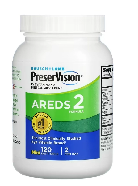 PreserVision, Vitaminas e Minerais para os Olhos Areds 2, 120 Cápsulas, Bausch & Lomb