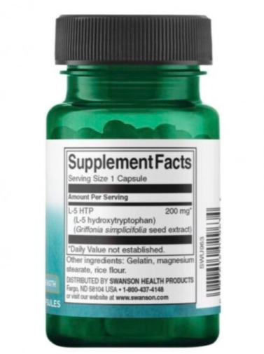 5-HTP 200mg, 60 Cápsulas, Swanson