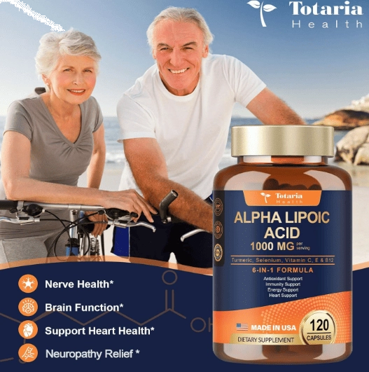 Ácido Alfa Lipoico, 1000mg, 120 Capsulas, Totaria Health