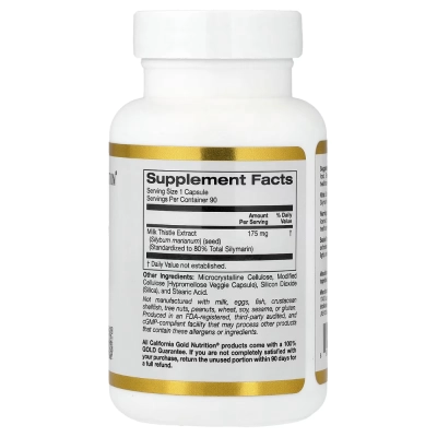 Extrato de Cardo Mariano 175mg, 90 Cápsulas Vegetais, California Gold Nutrition