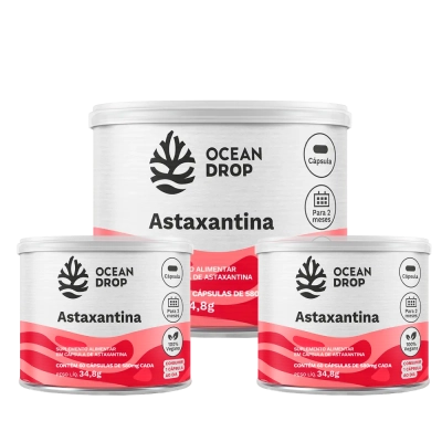 Astaxantina Microalga Antioxidante, 60 Cápsulas, Ocean Drop