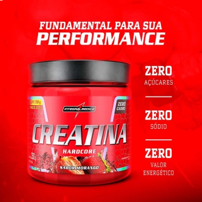 Creatina Hardcore, Sabores, 300gr, Integralmedica