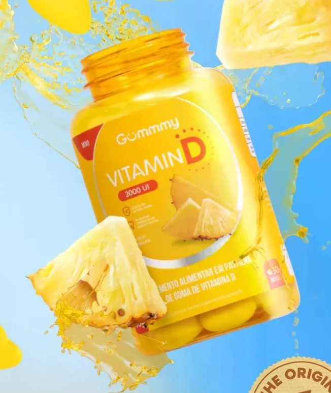 Vitamina D 2000UI, 30 Gomas Sabor Abacaxi, Gummy Original