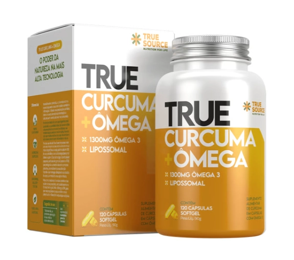 True Cúrcuma + Ômega Lipossomal, 120 Cápsulas, True Source