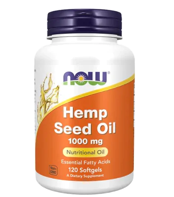 Hemp Seed Oil, Óleo de Semente de Cânhamo 1000mg, 120 Cápsulas, Now