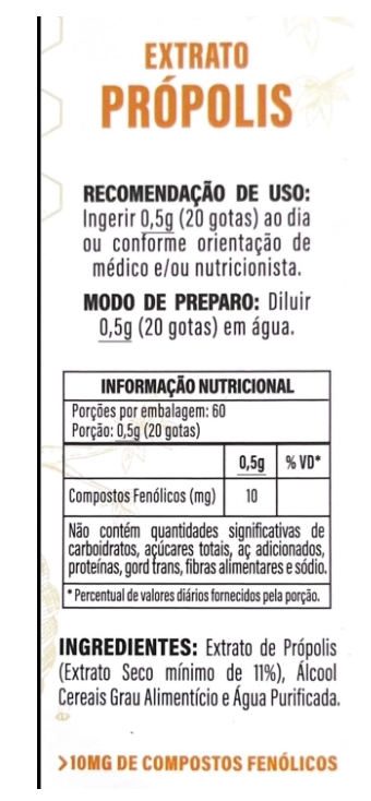 Extrato de Própolis 15% de Extrato Seco, 30ml, Flora Nativa