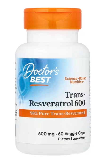 Trans-Resveratrol de Alta Potência 600mg, 60 Cápsulas, Doctor's Best