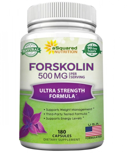 Forskolin 500mg Max Strength, Auxilio na Perda de Peso, 180 Capsulas, aSquared Nutrition