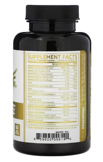 Fórmula Premium para Crescimento Capilar (Hairfluence Hair Support), 60 Cápsulas, Zhou Nutrition