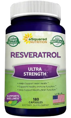 Resveratrol 100% Natural, 1000mg, 180 Cápsulas, aSquared Nutrition