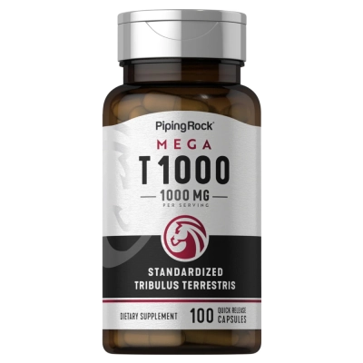 Mega Tribulus Terrestris, 1000mg, 100 ou 200 Cápsulas, PipingRock