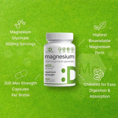 Magnesium Glycinate, 400mg, 300 Cápsulas, Deal Supplement 