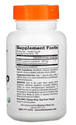 5-HTP, 100mg, 180 Cápsulas, Doctor's Best