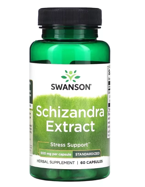 Extrato de Schizandra Padronizado 500mg, 60 Cápsulas, Swanson