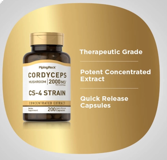 Cordyceps 2000mg, 200 Cápsulas, PipingRock