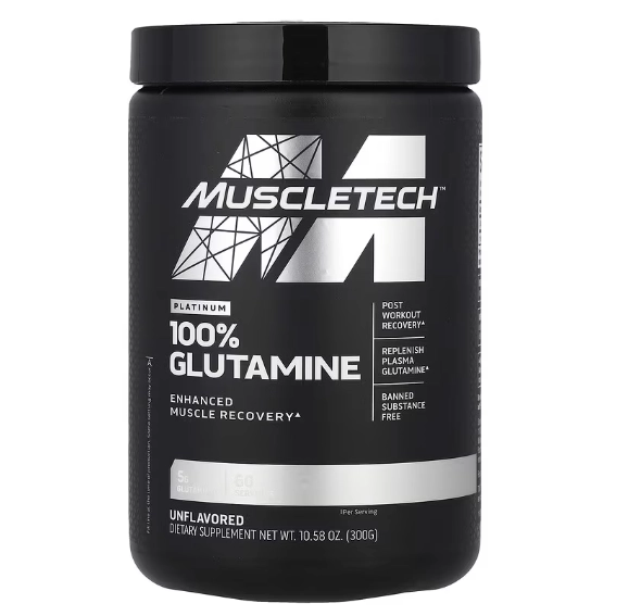 Glutamina Platinum 100% Glutamina, 300g Sem sabor, Muscletech