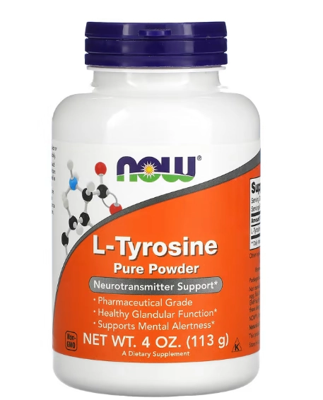 L-Tyrosine, Tirosina 113g Pó Puro, Now