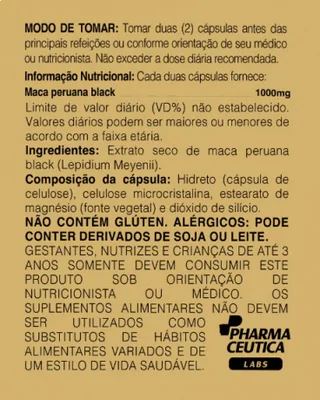 Maca Peruana Negra Divina, 1000mg, 120 Cápsulas, Dr. Botanico