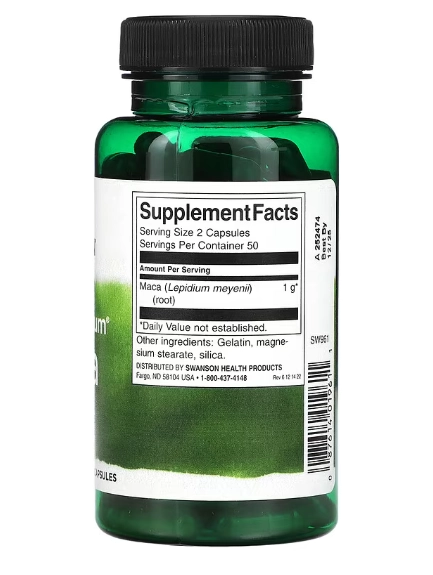 Maca, 500mg, 100 cápsulas, Swanson