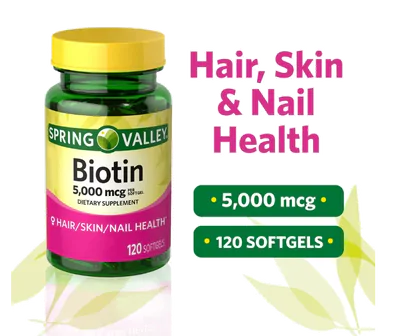 Biotina 5000mcg, 120 Capsulas, Spring Valley