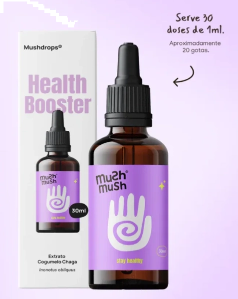 Health Booster, Cogumelo Chaga Mushdrops, 30ml, MushMush