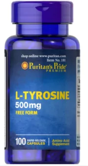 L-Tirosina, 500mg, 100 Cápsulas, Puritan's Pride