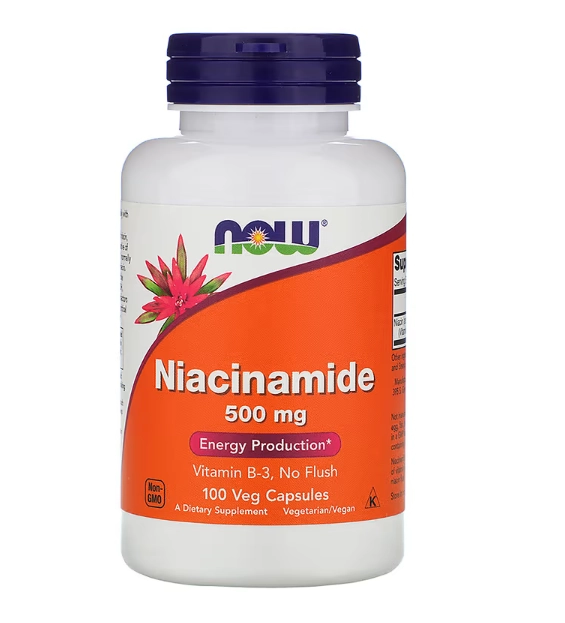 Niacinamida, 500 mg, 100 Cápsulas, Now