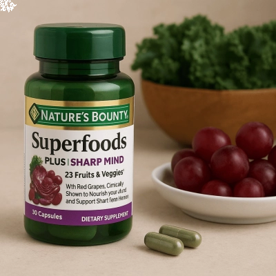Superfoods Plus + Mente Sharp, 30 Cápsulas - Nature's Bounty