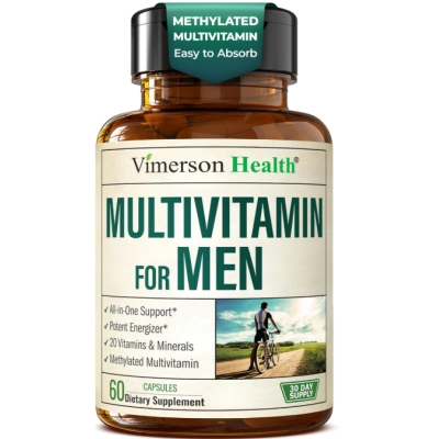 Multivitamin for Men, Multivitamínico para Homens com B12, A, D, C, Zinco, Magnésio e Mais, 60 Cápsulas, Vimerson Health