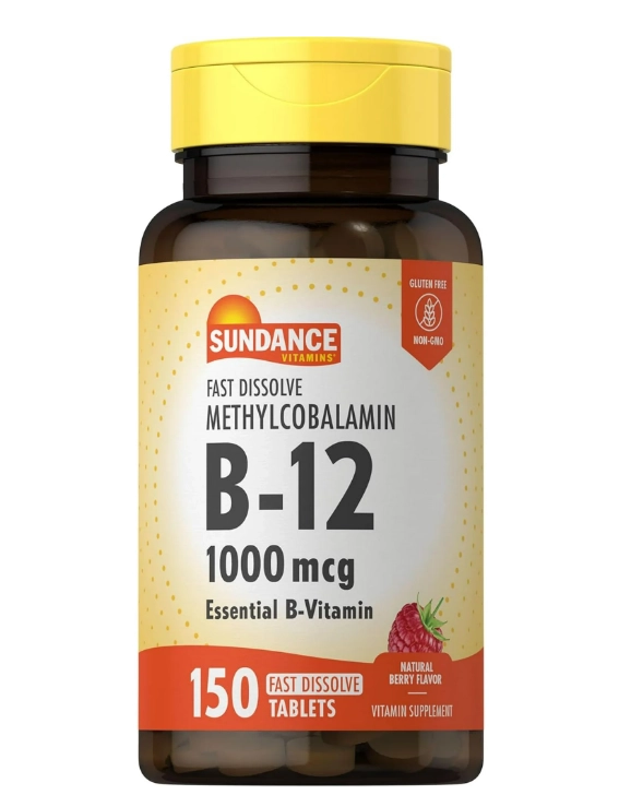 Vitamina B-12 Metilcobalamina 1000mcg,  150 comprimidos Sabor Morango, Sundance