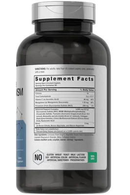 Glucosamina e condroitina com MSM e Cúrcuma, 3600mg, 360 Cápsulas, Horbaach