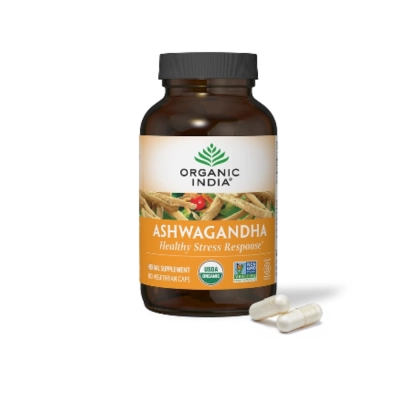 Ashwagandha 800mg, Redução do Estresse, Energia e Equilíbrio Diário, 180 Cápsulas, Organic India