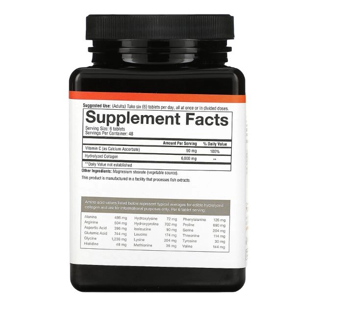 Colágeno com Vitamina C, 6000mg, 290 Comprimidos, Youtheory