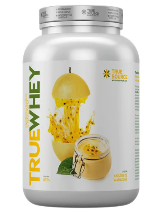 True Whey, Hidrolisado e Isolado, 837g, Sabor Mousse de Maracujá, True Source