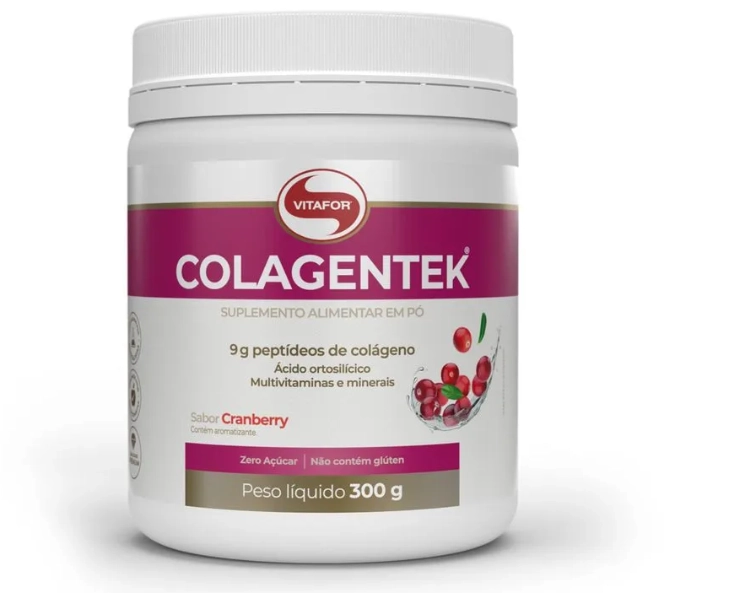 Colágeno Colagentek, 300g, Sabor Cranberry, Vitafor