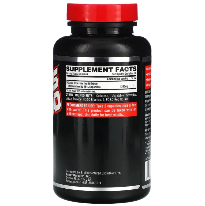 Tribulus Black 1300mg, 120 Cápsulas Nutrex