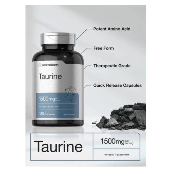 Taurina, 1500mg, 180 Cápsulas, Horbaach