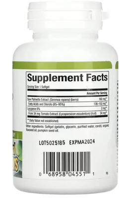 Saw Palmetto com Licopeno, 60 Cápsulas, Natural Factors