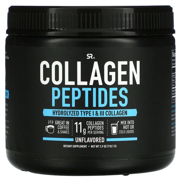 Peptídeos de Colágeno tipo I e III, sem sabor,  110g Sports Research