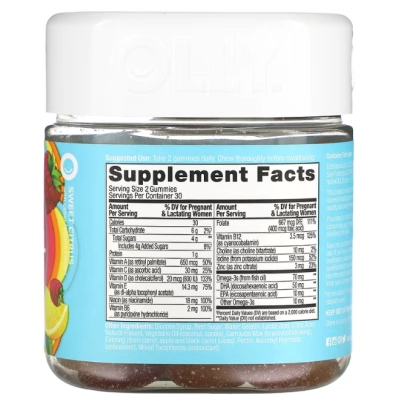 The Essential, Multivitamínico Pré-natal, com Ácido Fólico + DHA, 60 Gomas Sabor Cítrico Doce, OLLY